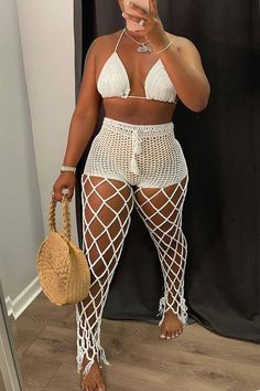 Crochet Outfit, Crochet Outfits, Mode Crochet, Crochet Swimwear, Two Piece Pants Set, Crochet Fashion Patterns, Jumpsuit Outfit, Outfit Trends, Patchwork Designs