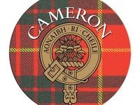 a red and green tartan plaid with the name cameron on it