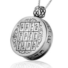 "Kabbalah Jewish Judaica Jewelry 'Ruah Hadofek' Health protection amulet pendant by HaAri Jewelry is an inspiring piece of jewelry is made of 925 sterling silver. ------------------------------------------------- The front is engraved with the names of the 12 tribes of the Israelites. The backside is engraved in Hebrew with the names of the Choshen stones. Inside the round pendant, a parchment is placed, inscribed with a Jewish prayer by Rabbi Nachman of Braslev. Prayer for physical and spiritua Jewish Star Necklace, Jewish Stuff, Jewish Prayer, Seal Of Solomon, Jewish Symbols, Judaica Jewelry, Magic Symbols, Bff Necklaces, Jewish Jewelry