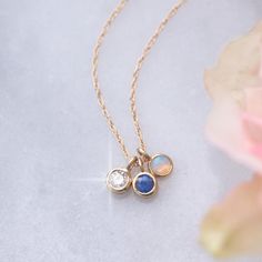 10kt Solid Gold BYO Birthstone Charm | La Kaiser Gold Birthstone Pendant Necklace, Simplistic Jewelry, Birthstone Charm Necklace, Solid Gold Charms, Japanese Beads, Gold Chain With Pendant, Charm Chain, Mini Charm, Gold Charm Necklace