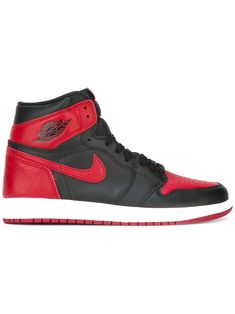 Supplied by a premier sneaker marketplace dealing with unworn, already sold out, in demand rarities. Each product is rigorously inspected by experienced experts guaranteeing authenticity. The Air Jordan 1 High in the iconic black and red colorway returned once again in 2016 as part of the “Banned” campaign celebrating the history of the shoe. The legendary silhouette is presented in its "OG" iteration featuring an accurate shape and materials to compare to its original release. Simply put, the A Jordans Black And Red, Air Jordan Red, Red Jordans, Black Nike Shoes, Jordan Shoes Girls, Black Jordans, By Any Means Necessary, Jordan Air, Nike Air Jordans