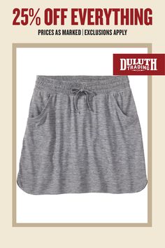 Working out in the heat? Pull on the moisture-wicking, cool-to-the-touch Armachillo® Cooling Skort! Includes 5 pockets and a comfortable waistband. Athleisure Moisture-wicking Skort, Mid-rise Stretch Cotton Skort, Summer Moisture-wicking Skort, Casual Moisture-wicking Nylon Skort, Functional Solid Moisture-wicking Skort, Duluth Trading Company, Duluth Trading, New Woman, Working Out