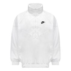 Nike Windrunner Anorak Jacket 'White' DQ4910-100 White Urban Track Jacket For Light Sports, White Windbreaker For Winter Streetwear, White Sporty Sweatshirt For Streetwear, White Techwear Outerwear For Streetwear, Sporty White Sweatshirt For Streetwear, Nike Casual Track Jacket For Light Sports, Casual Nike Track Jacket For Light Sports, White Technical Hooded Track Jacket, Technical Track Jacket With Drawstring Hood For Streetwear