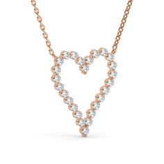 Celebrate love with our stunning Diamond Heart Necklace. Crafted in 14k gold, this exquisite piece is perfect for layering or wearing alone. It makes a thoughtful gift for birthdays, graduations, anniversaries, or as a bridal gift. Embrace the timeless beauty of this elegant necklace and order now to make hearts sparkle! This is the perfect gift for mom, wife, fiancee, girlfriend, valentine, daughter, family or friend. It is a special gift for mother's day, valentine's day, wedding, anniversary, Elegant Heart Shaped Necklace With Prong Setting, 14k Gold Heart Pendant Diamond Necklace For Anniversary, Fine Jewelry Necklace With Prong Setting For Valentine's Day, Elegant Necklace With Vvs Clarity For Valentine's Day, Classic Formal Necklaces For Valentine's Day, Classic Valentine's Day Formal Necklace, Elegant Heart Shaped Diamond Necklace With Prong Setting, Valentine's Day Classic Formal Necklace, Solitaire Necklace For Anniversary, Valentine's Day Round Cut