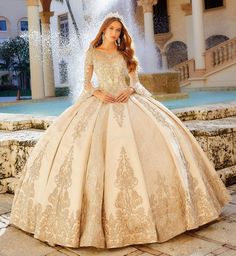 Sweet16 Dresses, 15 Party Ideas Quinceanera, 15 Party Ideas, Sweet 15 Party Ideas Quinceanera, Sweet 15 Party Ideas, Poofy Skirt, Quinceanera Collection, Quincenera Dresses, Quinceanera Dresses Gold