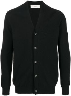 V-neck wool-knit buttoned cardigan from Pringle of Scotland featuring black, wool, knitted construction, ribbed cuffs, ribbed hem, V-neck, front button fastening, long sleeves and straight hem. | Pringle V-neck wool-knit buttoned cardigan Scotland Clothing, Buttoned Cardigan, Pringle Of Scotland, Cardigan Black, Mens Scarves, Knitwear Men, Scarf Men, Wool Knit, Cashmere Cardigan