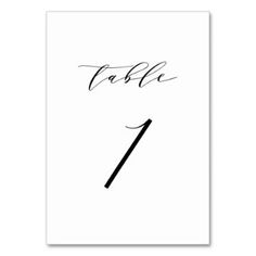 the table number one is shown in black ink