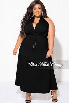 Rayon% 56 Polyester% 38 Spandex% 6 Model is wearing a 2x Halter V Neck Dress, Chic And Curvy, Plus Size Dress, A Dress, V Neck Dress, Final Sale, Neck Dress, Spandex, V Neck