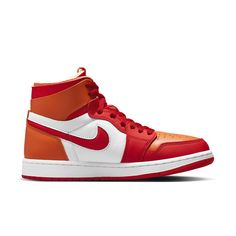 CT0979-603 Womens Air Jordan 1, Air Jordan 1 Zoom Cmft, Womens Air Jordan, Wmns Air Jordan 1, Retro Basketball Shoes, Womens Air Jordans, White Shoes Women, Air Jordan 1 High, Red Fire