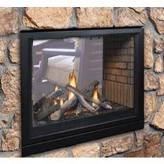 Empire Tahoe 36-inch Premium See Through Natural Gas Direct Vent Fireplace Peninsula Fireplace, Fireplace Options, Vented Gas Fireplace, Fireplace Facing, Direct Vent Fireplace, Fireplace Frame, Vent Cleaning, Ceramic Fiber, Central Heating System