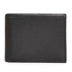 This extra-capacity leather wallet features a slim-fold style and RFID blocking technology.Wallet Type: Bifold, Slim FoldFeatures: In A Gift Box, Extra Capacity, Lined, Rfid Blocking, Personalized, MonogrammableCard Capacity: 9 SlotsClosure Type: Fold OverPockets: 1 Id Window, 2 Inside Slip Pockets, 1 Inside Bill PocketMeasurements: 3.5 Height/Inches, .5 Depth/Inches, 4.3 Length/InchesBase Material: 50% Leather, 50% PolyurethaneFiber Content: 95% LeatherFabric Description: LeatherCare: Spot Clea Black Rectangular Wallet With Coin Pocket, Black Rectangular Wallet With Rfid Blocking, Black Rfid Blocking Rectangular Wallet, Foldable Bifold Wallets For Daily Use, Foldable Bifold Wallet For Daily Use, Black Smooth Grain Wallet As Gift, Classic Black Wallet As Gift, Wristlet Wallet, Bifold Wallet