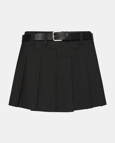 Experience comfort and style with our MARGO skirt. Made with stretch suiting for the perfect fit, this pleated mini skirt is designed to move with you. The built-in stretch lining ensures a smooth finish, making it the ideal choice for any occasion. Pleated mini-skirt Stretch suiting Built-in stretch lining short Belt included Length: 12.75" 69% polyester 29% rayon 2% spandex Hand wash Lilia is 5ft 9in and is wearing a size 4 Stephanie is 5ft 10in and is wearing a size 12 Imported Formal Fitted Mini Skirt With Accordion Pleats, Elegant Workwear Skort With Accordion Pleats, Fitted Accordion Pleats Mini Skirt For Work, Workwear Mini Skirt With Pleated Hem, Classic Pleated Waist Short Skort, Fitted Mini Skirt With Pleated Hem For Work, Chic Formal Mini Skirt With Accordion Pleats, Classic Short Pleated Waist Skort, Classic Short Pleated Skort