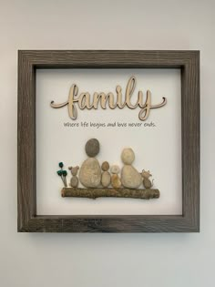 the family is where life begins and love never ends with rocks in front of it