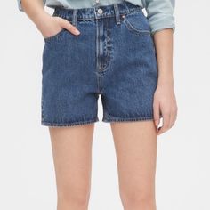 Super Cute High Waisted Mom Shorts! Brand New With Tags Gap Denim Blue Summer Bottoms, Summer Gap Denim Blue Bottoms, Summer Denim Blue Gap Bottoms, Casual Gap Bottoms With Built-in Shorts, Gap Summer Jean Shorts, Gap Blue Jean Shorts For Summer, Gap Short Summer Jeans, Gap High Rise Relaxed Fit Bottoms, Gap Summer Short Jeans