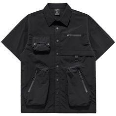 Techwear Quad-pocket Button-Up Tee – limetliss Utility Collared Shirt With Side Pockets, Collared Utility Shirt With Pockets, Utility Button-up Top With Multiple Pockets, Casual Collared Shirt With Multiple Pockets, Urban Style Button-up Tops With Pockets, Urban Short Sleeve Shirt With Pockets, Cotton Short Sleeve Tops With Multiple Pockets, Cotton Tops With Multiple Pockets Short Sleeve, Urban Button-up Top With Pockets