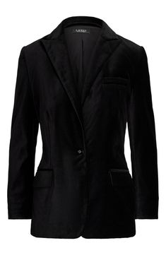 This sharply tailored blazer is ready for your next occasion thanks to soft velour composition and classic peaked lapels. Front button closure Peaked lapels Four-button cuffs Chest welt pocket Front flap pockets Back vent Lined 98% cotton, 2% elastane Machine wash, tumble dry Imported Velvet Blazer With Button Closure For Formal Occasions, Formal Velvet Blazer With Button Closure, Classic Velvet Outerwear For Formal Occasions, Velvet Notch Lapel Blazer With Single Button, Classic Formal Velvet Outerwear, Velvet Single Button Blazer With Notch Lapel, Classic Velvet Suit With Lapel Collar, Luxury Velvet Blazer For Work, Formal Velvet Blazer With Lapel Collar