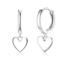 PRICES MAY VARY. ❤️LOVE HEART EARRING❤️Sterling Silver Small Hoop Earrings With Sweety Love Heart Charm Dangle Drop, Stylish And Classic Will Never Go Out Of Fashion. Suit You For Any Occasions And Outfits 💕HIGH-QUALITY MATERIAL💕Made Of 925 Sterling Silver With S925 Stamped, Nickel/ Lead Free, Hypoallergenic Heart Dangle Drop Hoop Earrings 📏PERFECT SIZE📏Post Size--20G(0.8mm), Inner Hoop Diameter--0.4in(10mm), Heart Pendant--0.3in(8mm). Dainty Small Huggie Hoop Earrings For Women 💝PERFECT GI Trendy Silver Earrings, Huggie Hoop Earrings Silver, Dainty Silver Earrings, Small Hoop Sterling Silver Heart Earrings, Silver Hoop Earrings With Heart Charm, Cheap Silver Heart-shaped Hoop Earrings, Silver Heart-shaped Hoop Earrings Gift, Silver Sterling Heart-shaped Hoop Earrings, Small Gifts For Women