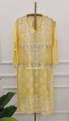 DESCRIPTION ▪ Fabric: Modal ▪ Sleeves: 3/4 Sleeves ▪ Style: Straight Kurti ▪ Length: 44-46 Inches ▪ Occasions: Casual Wear, Office Wear, Festive Wear ▪ Garment Care: Hand Wash Only ▪ Net Content: Only Kurti Summer Anarkali Long Kurta, Summer Long Anarkali Kurta, Traditional Summer Dress With Cutdana, Spring Kurta With Chikankari Embroidery And 3/4 Sleeve, Long Sleeve Chikankari Embroidered Dresses For Diwali, Designer Long Sleeve Kurta For Summer, Semi-stitched Summer Dresses With Chikankari Embroidery, Summer Anarkali Georgette Kurta, Long Sleeve Dresses With Chikankari Embroidery For Diwali