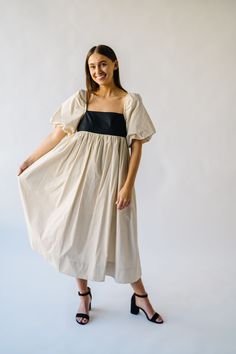 Get ready to slay in the Ambreen Puff Sleeve Maxi Dress! This unique dress features trendy puff sleeves and a flattering maxi length. The beige color adds a touch of sophistication, making it perfect for any special occasion. Stand out in style with this playful and chic dress! Details self: 100% cotton lining: 100% polyester Fabric Care Guide Here Sizing & Fit Measurements are approximate and taken while laying flat across the front. Not doubled. x-small: bust = 15"; length = 45" small: bust = Beige Puff Sleeve Dress With Gathered Balloon Sleeves, Beige Puff Sleeve Dress With Gathered Sleeves, Cream Puff Sleeve Cotton Mini Dress, Casual Maxi-length Puff Sleeve Dress With Gathered Sleeves, Chic V-neck Maxi Dress With Smocked Cuffs, Velvet Midi Dress, Winter Maternity, Drop Shoulder Sweaters, Satin Midi Dress