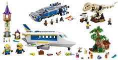 various legos and toys are shown in this image