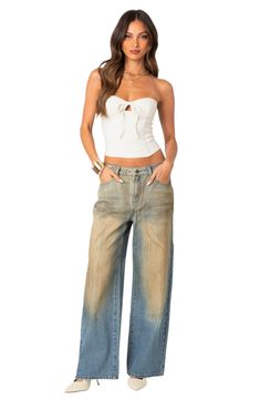 A slouchy fit and grungy wash bring favorite status to jeans cut from sturdy nonstretch denim. Zip fly with button closure Five-pocket style 100% cotton Machine wash, dry flat Imported Distressed Medium Wash Cropped Denim Jeans, Mid-rise Washed Blue Distressed Cropped Jeans, Casual Acid Wash Distressed Jeans, Distressed High Rise Cropped Jeans In Washed Blue, High Rise Washed Blue Distressed Cropped Jeans, High Rise Distressed Washed Blue Cropped Jeans, Acid Wash Relaxed Fit Mid-rise Jeans, Baggy Dark Wash Distressed Cargo Jeans, Faded Distressed Cotton Cropped Jeans