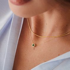 Green is a color that represents rebirth, good fortune, and youth. You can express your feelings or let the right vibe in with this green birthstone necklace. 14k solid gold handcrafted pieces 100% ethical sourced jewelry Material: 14k Solid Gold Diamond Quality:Carat Weight: 0.03 ctwColor: F-GClarity: VS2Cut: Excellent Emerald carat: 0.3 ctw Pendant Height: 6 mm / 0.23 inch Pendant Width: 6 mm / 0.23 inch Chain Style: Cable Chain Chain Length: 18 inch Everyday Fine Jewelry Green Necklaces, Green Fine Jewelry Necklace For Everyday, Everyday Fine Jewelry Green Necklace, Green Gold-plated Everyday Jewelry, Everyday Green Gold Plated Jewelry, Everyday Green Gold-plated Jewelry, 14k Gold May Birthstone Jewelry, 14k Gold Jewelry With May Birthstone, May Birthstone Jewelry In 14k Gold