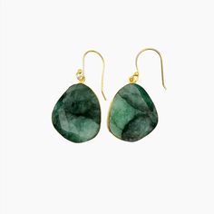 Image of Gemstone Earrings: #104 Emerald Love And Compassion, Gemstone Collection, Holiday Icon, Animal Icon, Rare Beauty, Winter Animals, Rich Green, Jaipur India, Zip Pouch