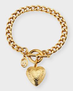 Get free shipping on Ben-Amun Toggle Bracelet with Heart Locket at Neiman Marcus. Shop the latest luxury fashions from top designers. Clothes Crop Tops, Going Out Fashion, Sorority Jewelry, Bracelet With Heart, Locket Bracelet, Jewelry Lockets, Chloe Handbags, Toggle Bracelet, Trending Handbag