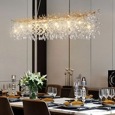 House of Hampton® Erdenheim Modern Square / Rectangle Crystal Chandeliers for Dining Room, Kitchen Island & Reviews | Wayfair Crystal Chandelier Rectangular, Chandelier Rectangular, Chandeliers For Dining Room, Room Chandelier, Crystal Chandeliers, Sputnik Chandelier, Dining Room Chandelier, Modern Square, Dining Room Kitchen