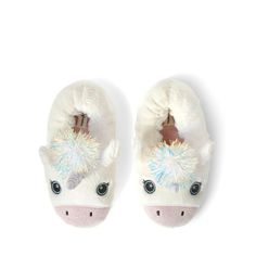 With extra slip-resistant outsoles, these easy on/off slippers are the perfect picks for play time. Each slipper is fitted with a multi-density cushioned insole and topped with memory foam for a cloud-like feeling on your little one’s feet. With an indoor/outdoor outsole, the bottom of these clog slippers is durable for constant slip-resistant support no matter where the day leads. IMPORTANT SIZING INFO: Our Critter Slippers tend to run small. To ensure the perfect fit, please check our size cha Non-slip Flat Slippers For Indoor Use, Non-slip Flat Indoor Slippers, Indoor Slippers With Soft Sole, Indoor Flat Slippers With Soft Sole, Flat Indoor Slippers With Soft Sole, Soft Sole Flat Slippers For Indoor Use, Soft Sole Flat Indoor Slippers, White Cushioned Indoor Slippers, White Round Toe Indoor Slippers