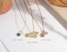 Paw Print Necklace Your Actual Pet Paw Print Necklace - Etsy Cat Paw Necklace, Rose Gold Initial Necklace, Paw Print Pendant, Paw Necklace, Initial Necklace Silver, Necklace Cat, Pet Paw Print, Paw Print Necklace, Dog Necklace