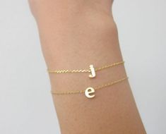 Gold-filled Chain LowercaseTwo Initials Bracelet Boy Friend Gold Charm Bracelet For Birthday Gift, Simple Tiny Gold Bracelets, Personalized Dainty Gold Bracelet, Simple Adjustable Gold Bracelet For Gifts, Simple Yellow Gold Bracelets For Gift, Simple Yellow Gold Bracelet As Gift, Simple Yellow Gold Bracelet For Gift, Simple Yellow Gold Bracelet Gift, Personalized Delicate Gold Charm Bracelet