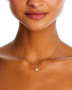 Bloomingdale's Fine Collection Diamond Emerald Cut Halo Pendant Necklace in 14K Yellow Gold, 0.60 ct. t.w. Diamond Halo Necklace, Festive Jewellery, Emerald Cut Halo, Emerald Necklace Pendant, Halo Necklace, Drop Pendant Necklace, Jewellery Necklace, Emerald Cut Diamond, Circle Pendant Necklace