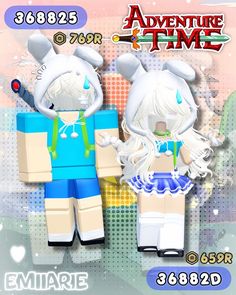 an advertisement for the lego adventure time movie with two people dressed as bunny and cat