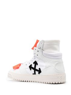 3.0 Off Court high-top sneakers from OFF-WHITE featuring white/multicolour, calf leather, panelled design, logo patch to the front, signature Arrows motif, perforated detailing, logo print to the side, signature Zip Tie tag, round toe, front lace-up fastening, branded insole and ridged rubber sole. Due to the dyeing process used, this product must not come into contact with water.. Size Info IT Color Detail White Made In Italy Material Outer: Calf Leather 100%, Fabric 100% Lining: Calf Leather 1 Off White Sneakers, Latest Fashion Design, Travel Tote Bag, Crossbody Tote Bag, Moon Boots, Zip Ties, Crossbody Tote, Sneaker Brands, White Sneakers