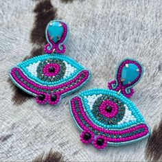 New Rhinestones Eyes Beaded Drop Earrings Features: Seed Bead + Rhinestone Evil Eye Earrings. 2.5" Post Style. Felt Backing. **Free People Urban Outfitters Bohemian Hippie Cowgirl Southwest Western Beachy Summer Beaded Earrings Bohemian Jeweled Beaded Drop Earrings, Pink Beaded Drop Crystal Earrings, Pink Beaded Crystal Drop Earrings, Pink Beaded Crystal Earrings For Party, Bohemian Embellished Earrings For Gift, Bohemian Embellished Beaded Earrings, Turquoise Beaded Earrings For Party, Bohemian Jeweled Dangle Beaded Earrings, Pink Teardrop Beaded Earrings For Party