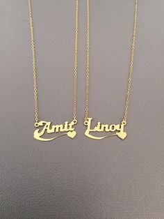 "Personalized Name Necklace - Girls Jewelry - Great gift for girls We make the necklace name specially for you with the name you want! We can make all names We make our gold name necklaces from highest grade18k gold plated Please offer your name to us. We'll produce according to your requirement!! Choose length at checkout. Need a different length? No problem - just let me know in the \"notes to seller\" at checkout. The necklace will be sent gift-wrapped and packed in a padded envelope to maint Nameplate Necklaces Suitable For Gifts, Custom Name Necklace Nameplate For Gifts, Nameplate Necklaces For Gifts, Personalized Necklace For Birthday And Valentine's Day, Valentine's Day Customizable Nameplate Necklace, Nameplate Necklace As A Gift, Nameplate Necklace As Gift, Birthday Nameplate Necklace With Names, Personalized Name Necklace Gift