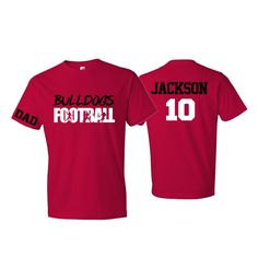 Football Dad Shirt | Short Sleeve T-shirt | Customize your team & colors PLEASE READ BEFORE ORDERING WE CANNOT RUSH ORDERS OR CREATE NEW DESIGNS DURING PEAK SEASON AUG - MAY. IF YOU NEED TO CANCEL PLEASE DO SO WITHIN 24HRS Please read full description before ordering we cannot be responsible for mistakes made by not reading the full description. ORDERING INSTRUCTIONS: 1. Select your Garment Size/Color Each size must be selected separately. Please do NOT leave a list of sizes in the notes. Th Sports Fan T-shirt With Team Name For Baseball Season, Team Name T-shirt For Sports Season, Collegiate T-shirt With Name Print For Fans, Game Day Football Season T-shirt With Logo, Team Color T-shirt For Fan Gear, Baseball Season Sports T-shirt With Team Name, Baseball Season T-shirt With Team Name, Sports T-shirt With Team Name For Baseball Season, Team Spirit T-shirt With Team Name For Fans