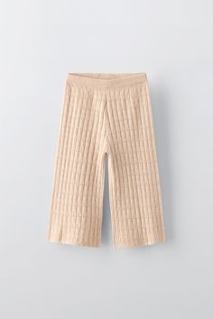 POINTELLE KNIT PANTS - Mid-ecru | ZARA United States Stylish Baby Girl Outfits, Stylish Baby Girls, Trench Coat Dress, Girl Trends, Pointelle Knit, Cardigan Sweater Jacket, Tshirt Skirt, Knitwear Cardigan, Knit Pants