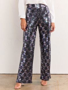 Glamorous Shiny Bottoms For Spring, Shiny Wide Leg Bottoms For Spring, Spring Wide Leg Shiny Bottoms, Wide Leg Shiny Bottoms For Spring, Metallic Shiny Spring Pants, Festive Wide Leg Pants For Fall, Festive Fall Wide Leg Pants, Chic Glitter Bottoms For Fall, Shiny Straight Leg Bottoms For Fall