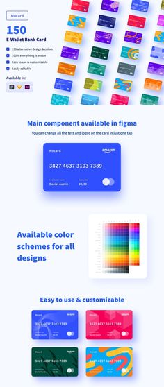 Mocard E-Wallet Bank Card E-Wallet Bank Card (Figma, Sketch, Adobe XD) with 150 designs &amp; component styleguide Business Advertising Design, Bank Card, Graphic Design Branding, Free Fonts, Card Designs, Grow Your Business, Business Flyer, Design Branding, App Development