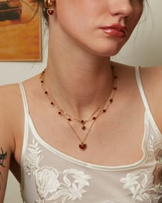 Red Beaded Necklace
| en route jewelry | en route jewelry Prom Necklace Gold, Amber Jewelry Necklaces, Red Gold Necklace, Red Pendant Necklace, Sweetheart Jewelry, Jewelry Ideas To Make, Red Beaded Necklace, Tulip Necklace, En Route Jewelry