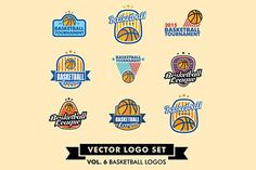 basketball logos and emblems set