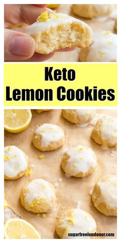 lemon cookies with white icing and drizzled on top