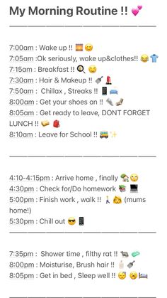 Heyy , this is my school routine ! Feel free to use , its from 7am - 8:10am !! 🌴🥂 7am Morning Routine For School, Collage Routine, School Morning Routine 7am To 8am, School Morning Routine 4 Am, 7 Am Morning Routine, 7am Morning Routine, Sleepover Packing, Sleepover Packing List