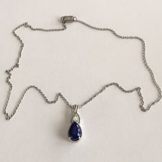 Lapis Lazuli, White Topaz Pendant Necklace In Platinum Over Sterling Silver. Lapis Lazuli Jewelry Necklaces, Lapis Lazuli Gemstone Beads Necklace In Silver, Silver Beaded Lapis Lazuli Necklace, Faceted Blue Lapis Lazuli Necklace, Silver Bohemian Lapis Lazuli Necklaces, Nickel-free Silver Lapis Lazuli Necklace, Lapis Lazuli Jewelry, Lapis Lazuli Necklace, Topaz Pendant