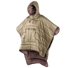 an image of a hooded ponchy on the back of a person's jacket