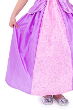 Your little princess can let their hair down in this gorgeous, comfortable Rapunzel princess dress. Soft purple velvet bodice with puffy princess sleeves Features purple and pink trims that match the "laced" up inset Two color china silk skirt decorated with a gorgegous leaf pattern Breathable, Silky Soft, 100% Polyester Fabrics Accessories Sold Separately Pink Princess Dress With Fitted Bodice, Purple Fitted Ball Gown Princess Dress, Princess Style Fairy Dress With Ruffles For Fancy Dress, Princess Dress For Costume Party With Fitted Bodice, Pink Princess Ball Gown For Fancy Dress, Pink Princess Style Ball Gown For Fancy Dress, Princess Dress With Fitted Bodice For Costume Party, Princess Style Dress For Costume Party With Fitted Bodice, Purple Princess Dress With Fitted Bodice