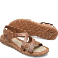 Trinidad Basic | Born Shoes Adjustable Footbed Sandals With Ortholite Insole, Leather Open Toe Footbed Sandals, Leather Footbed Sandals For Everyday Summer Use, Brown Open Toe Sandals For Walking, Spring Sandals With Rubber Sole, Spring Sandals With Rubber Sole For Everyday Use, Comfortable Sport Sandals For Walking, Casual Sandals With Rubber Sole For Everyday Use, Comfortable Round Toe Walking Sandals