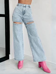 Straight Long Jeans, Woman Jeans, Streetwear Jeans, Womens Fashion Jeans, Long Jeans, Jeans Fashion, Glamour Fashion, Denim Trousers, Light Wash Jeans